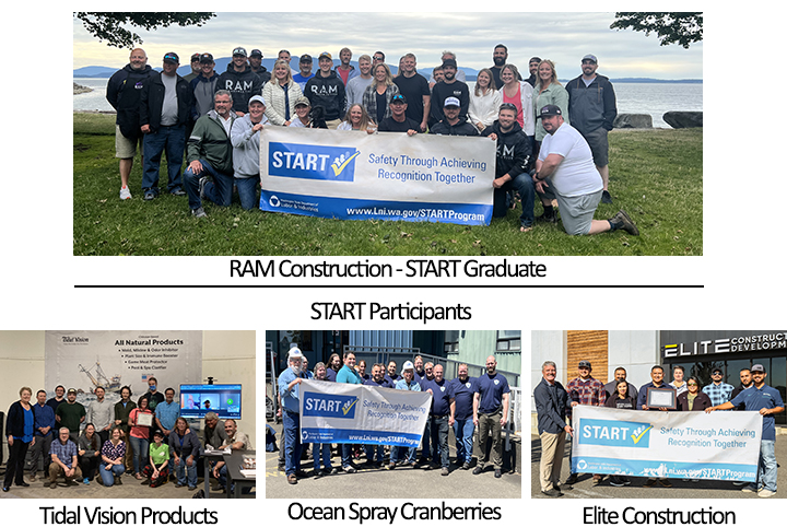 4 photos:  Top left is RAM Construction, Top right is Ocean Spray Cranberries, Bottom left is Tidal Vision Products, Bottom right is Elite Construction & Development